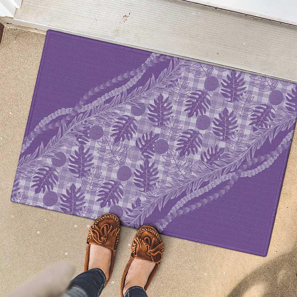 Hawaii Breadfruit Palaka Rubber Doormat Poni Maile Lei LT9 - Polynesian Pride
