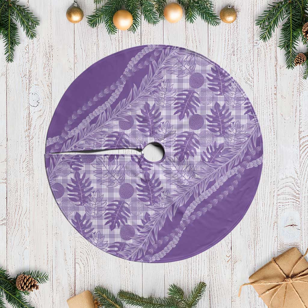 Hawaii Breadfruit Palaka Tree Skirt Poni Maile Lei LT9 Casual Purple - Polynesian Pride