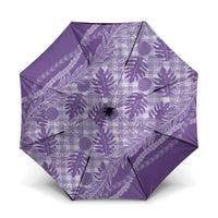 Hawaii Breadfruit Palaka Umbrella Poni Maile Lei LT9 One Size Folded 11.42 inch Opened Diameter 37.4 inch Purple - Polynesian Pride