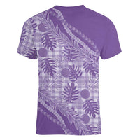 Hawaii Breadfruit Palaka Women V-Neck T-Shirt Poni Maile Lei LT9 - Polynesian Pride