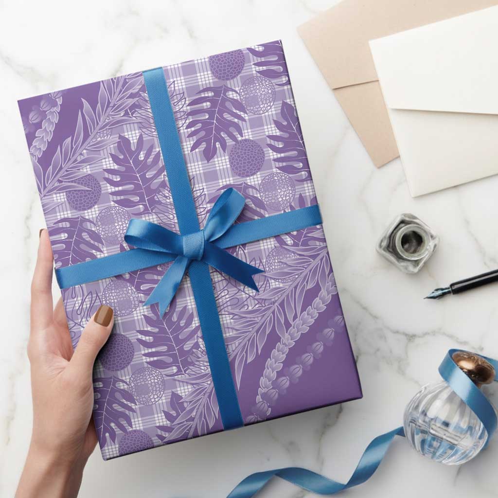 Hawaii Breadfruit Palaka Wrapping Paper Poni Maile Lei LT9 - Polynesian Pride