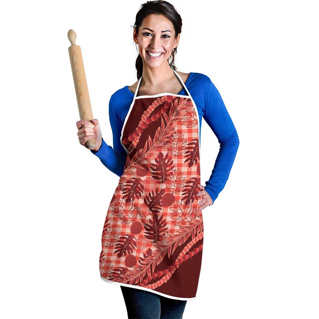 Hawaii Breadfruit Palaka Apron Ulaula Maile Lei LT9 - Polynesian Pride
