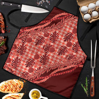 Hawaii Breadfruit Palaka Apron Ulaula Maile Lei LT9 Red - Polynesian Pride