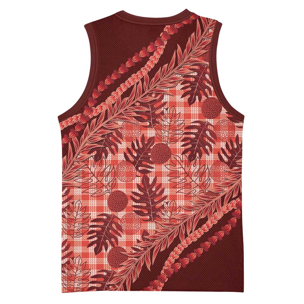 Hawaii Breadfruit Palaka Basketball Jersey Ulaula Maile Lei LT9 - Polynesian Pride