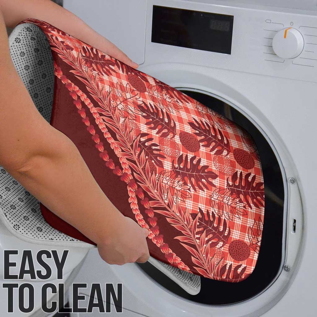 Hawaii Breadfruit Palaka Bathroom Set Ulaula Maile Lei - Polynesian Pride