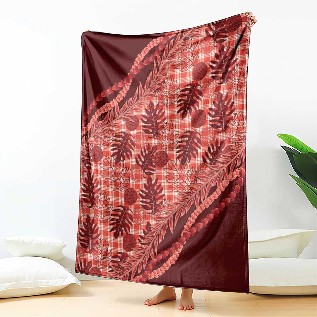 Hawaii Breadfruit Palaka Blanket Ulaula Maile Lei - Polynesian Pride