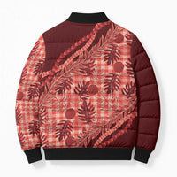 Hawaii Breadfruit Palaka Bomber Puffer Jacket Ulaula Maile Lei LT9 - Polynesian Pride