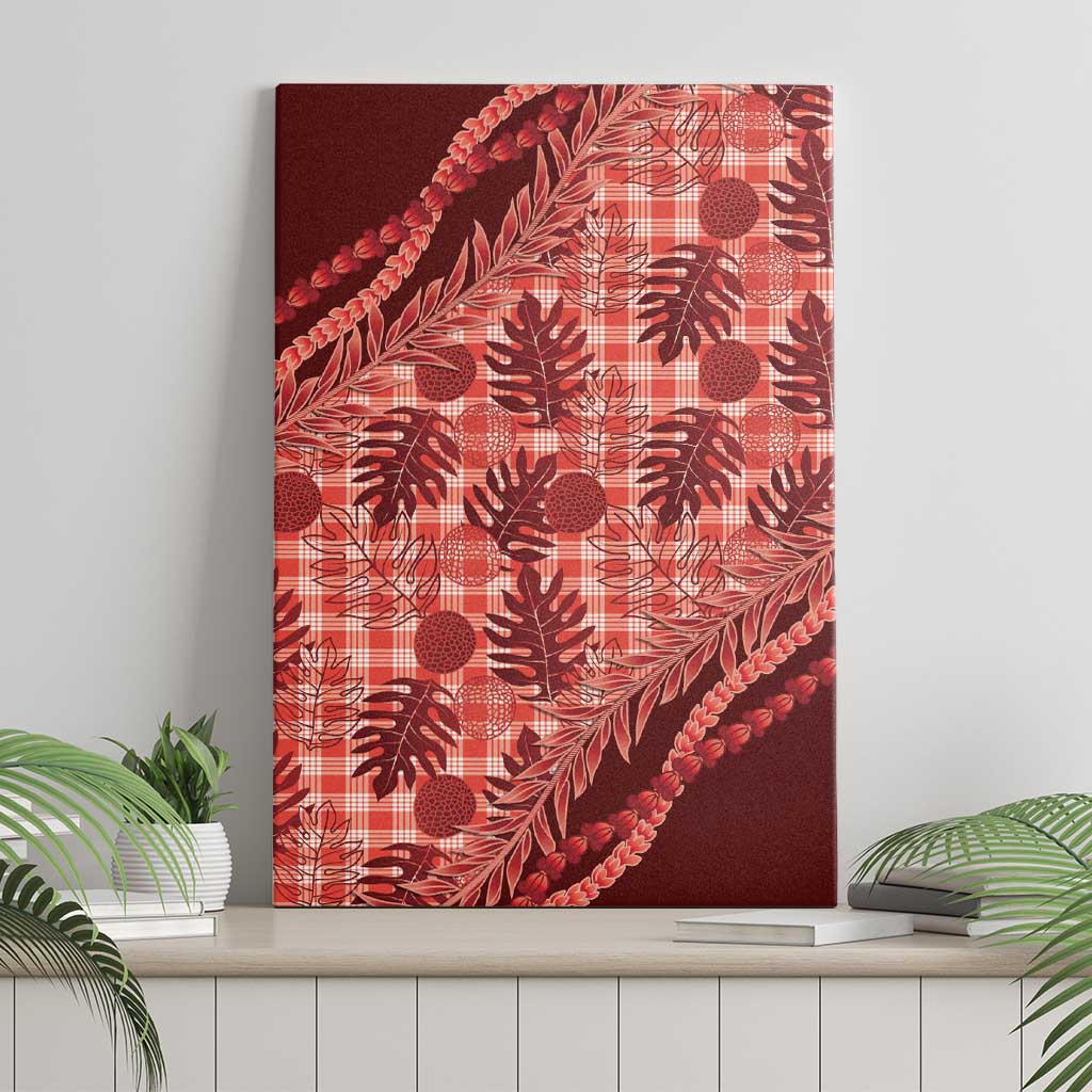 Hawaii Breadfruit Palaka Canvas Wall Art Ulaula Maile Lei LT9 - Polynesian Pride