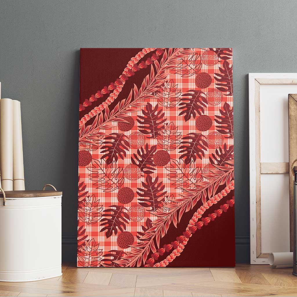 Hawaii Breadfruit Palaka Canvas Wall Art Ulaula Maile Lei LT9 - Polynesian Pride