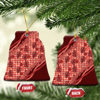 Hawaii Breadfruit Palaka Ceramic Ornament Ulaula Maile Lei - Polynesian Pride