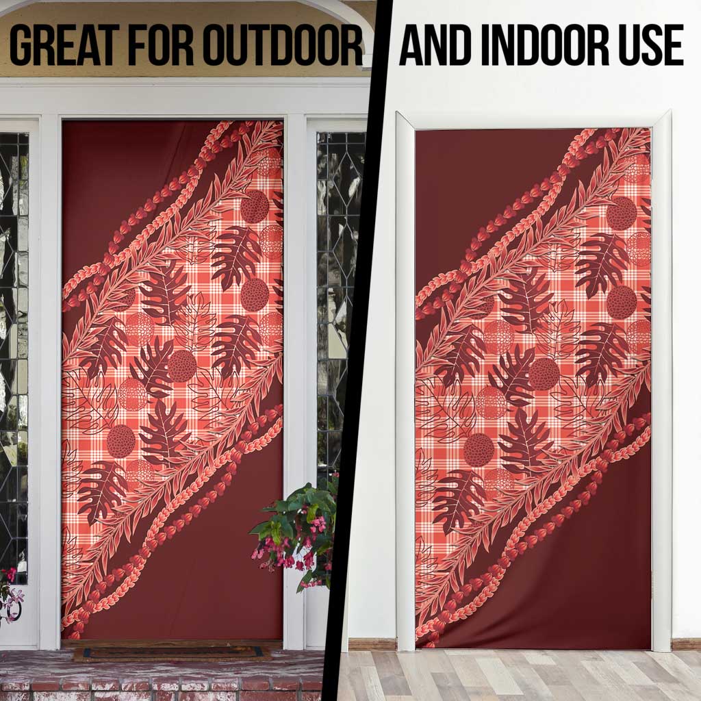 Hawaii Breadfruit Palaka Door Cover Ulaula Maile Lei LT9 - Polynesian Pride