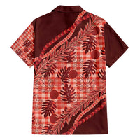 Hawaii Breadfruit Palaka Family Matching Off Shoulder Maxi Dress and Hawaiian Shirt Ulaula Maile Lei - Polynesian Pride