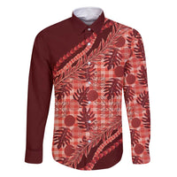 Hawaii Breadfruit Palaka Family Matching Tank Maxi Dress and Hawaiian Shirt Ulaula Maile Lei - Polynesian Pride