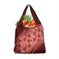 Hawaii Breadfruit Palaka Grocery Bag Ulaula Maile Lei - Polynesian Pride