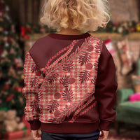 Hawaii Breadfruit Palaka Kid Ugly Christmas Sweater Ulaula Maile Lei - Polynesian Pride