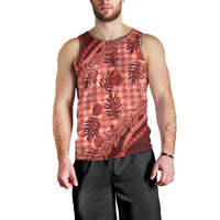 Hawaii Breadfruit Palaka Men Tank Top Ulaula Maile Lei LT9 - Polynesian Pride