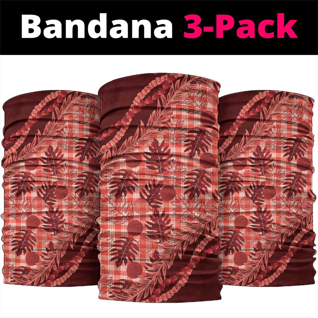 Hawaii Breadfruit Palaka Neck Gaiter Ulaula Maile Lei LT9 package One Size: 25*50cm Red - Polynesian Pride