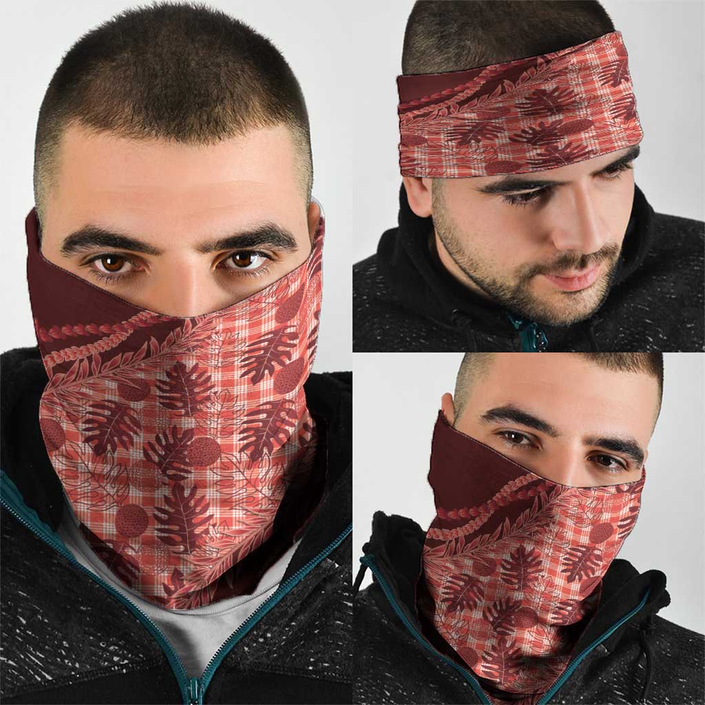 Hawaii Breadfruit Palaka Neck Gaiter Ulaula Maile Lei LT9 - Polynesian Pride