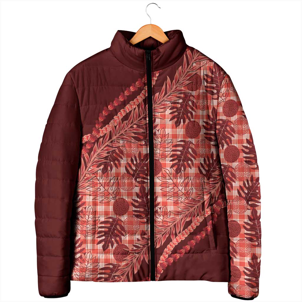 Hawaii Breadfruit Palaka Padded Jacket Ulaula Maile Lei LT9 - Polynesian Pride