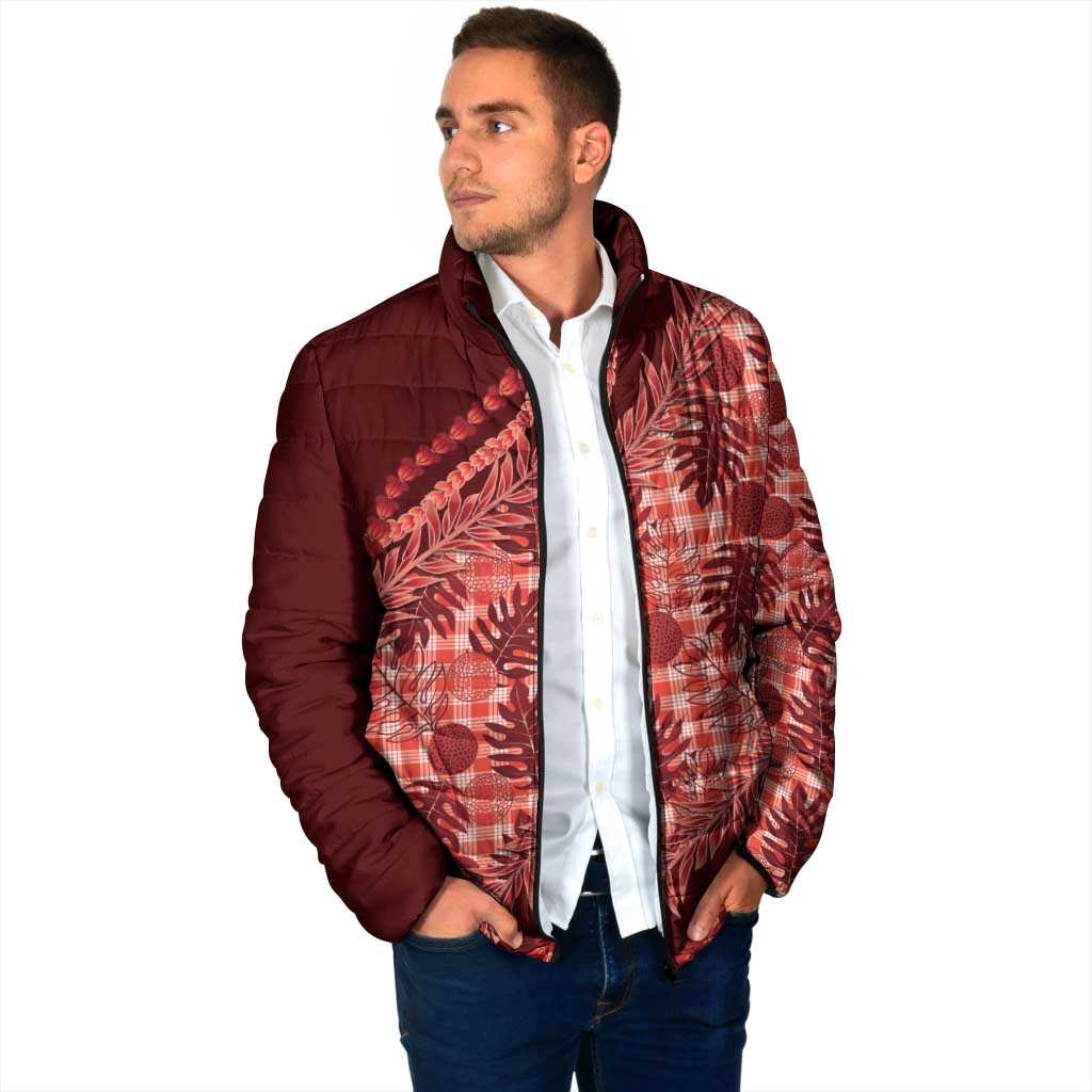 Hawaii Breadfruit Palaka Padded Jacket Ulaula Maile Lei LT9 - Polynesian Pride