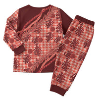 Hawaii Breadfruit Palaka Christmas Pajama Set Ulaula Maile Lei - Polynesian Pride