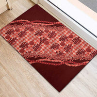 Hawaii Breadfruit Palaka Rubber Doormat Ulaula Maile Lei LT9 - Polynesian Pride