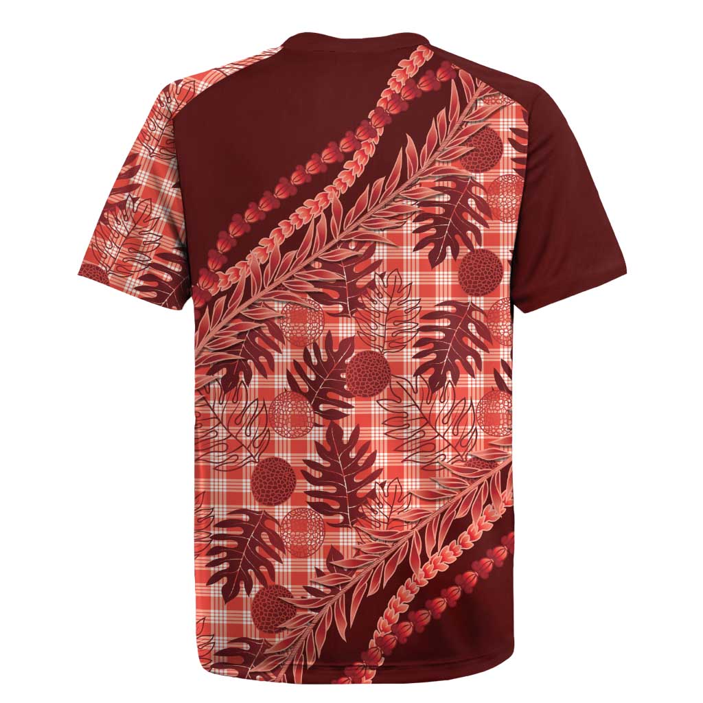 Hawaii Breadfruit Palaka Rugby Jersey Ulaula Maile Lei LT9 - Polynesian Pride