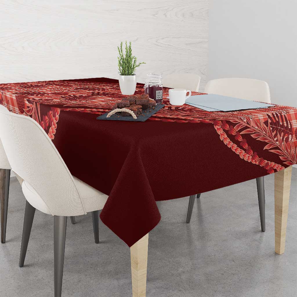 Hawaii Breadfruit Palaka Tablecloth Ulaula Maile Lei LT9 - Polynesian Pride