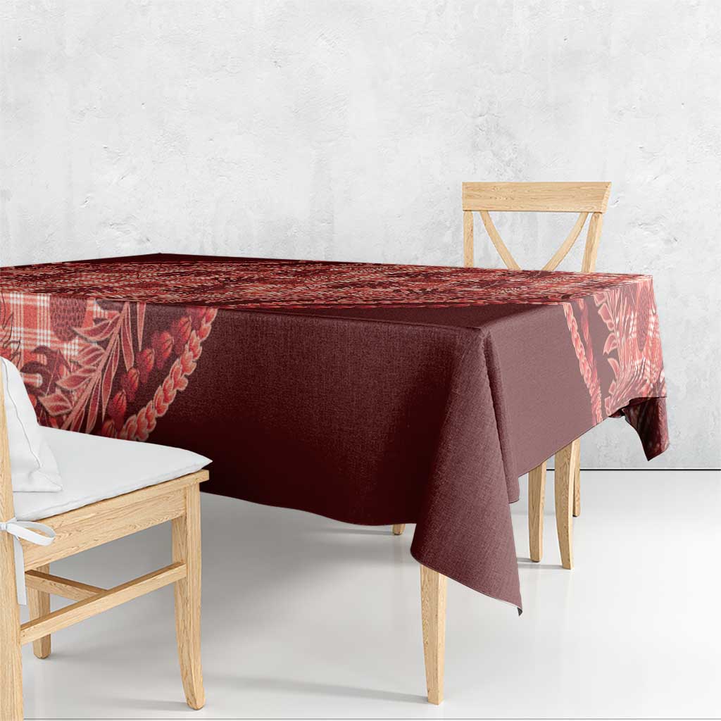 Hawaii Breadfruit Palaka Tablecloth Ulaula Maile Lei LT9 - Polynesian Pride