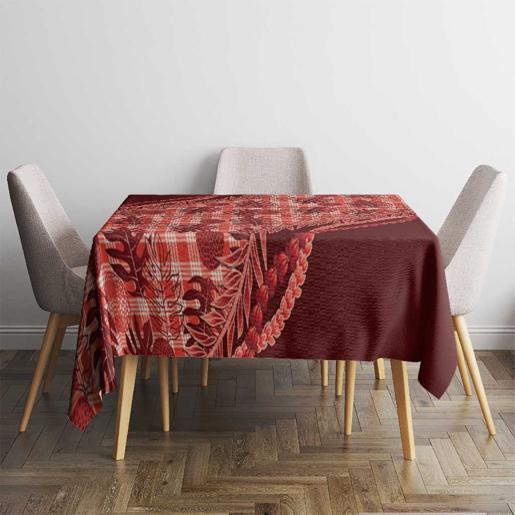 Hawaii Breadfruit Palaka Tablecloth Ulaula Maile Lei LT9 - Polynesian Pride