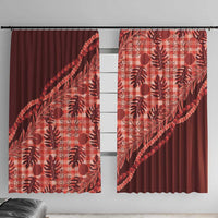Hawaii Breadfruit Palaka Window Curtain Ulaula Maile Lei - Polynesian Pride