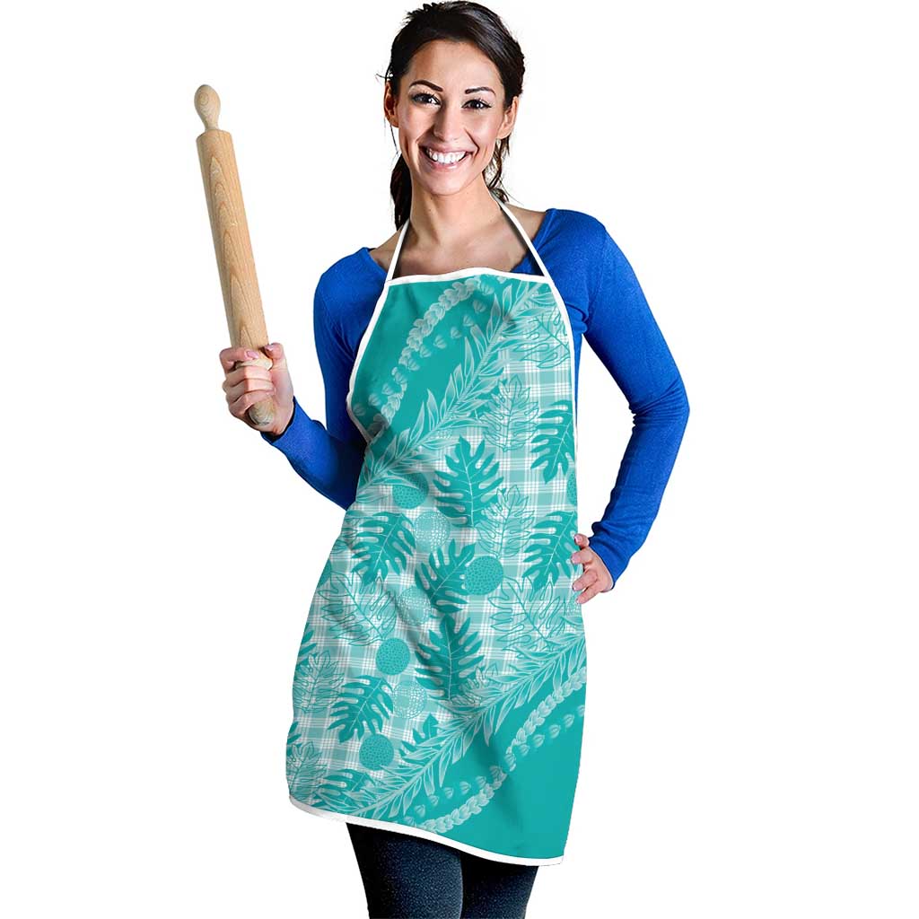 Hawaii Breadfruit Palaka Apron Polu Opal Maile Lei LT9 - Polynesian Pride