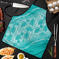 Hawaii Breadfruit Palaka Apron Polu Opal Maile Lei LT9 Turquoise - Polynesian Pride
