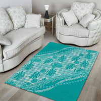 Hawaii Breadfruit Palaka Area Rug Polu Opal Maile Lei - Polynesian Pride