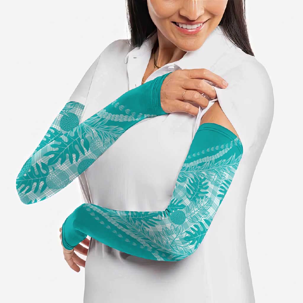 Hawaii Breadfruit Palaka Arm Sleeves Polu Opal Maile Lei - Polynesian Pride