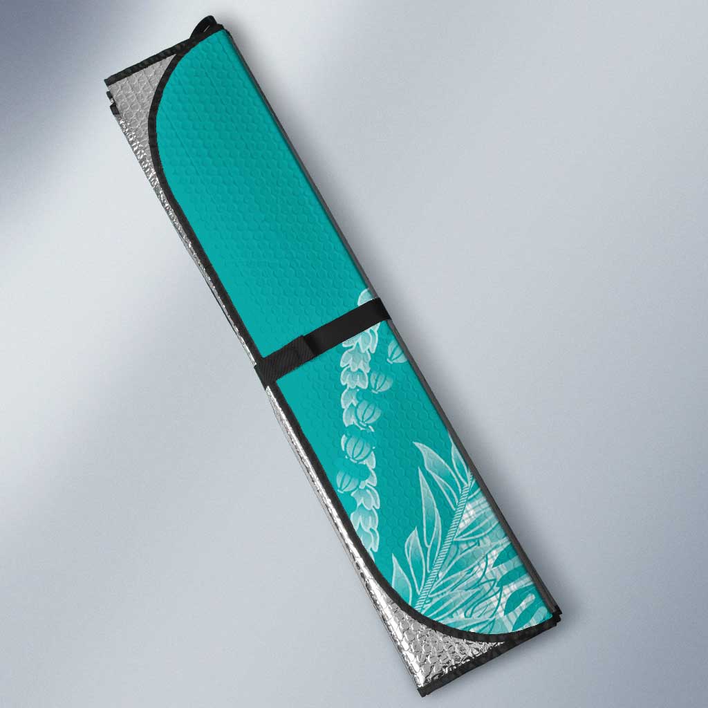 Hawaii Breadfruit Palaka Auto Sun Shade Polu Opal Maile Lei - Polynesian Pride