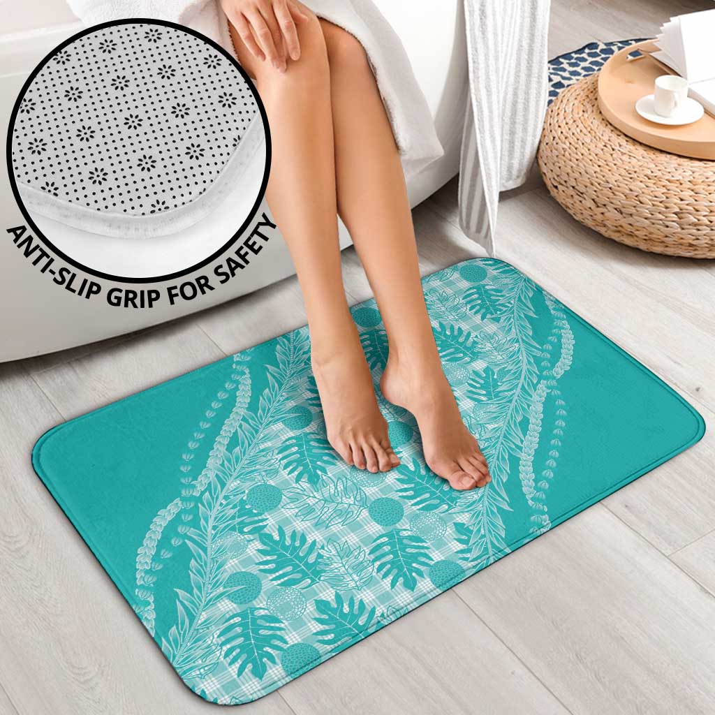 Hawaii Breadfruit Palaka Bathroom Set Polu Opal Maile Lei - Polynesian Pride