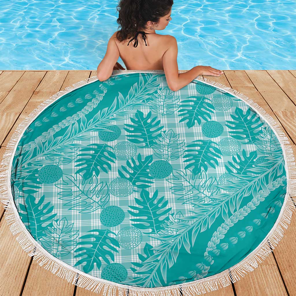 Hawaii Breadfruit Palaka Beach Blanket Polu Opal Maile Lei - Polynesian Pride