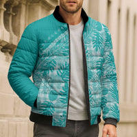 Hawaii Breadfruit Palaka Bomber Puffer Jacket Polu Opal Maile Lei LT9 - Polynesian Pride
