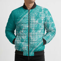 Hawaii Breadfruit Palaka Bomber Puffer Jacket Polu Opal Maile Lei LT9 - Polynesian Pride