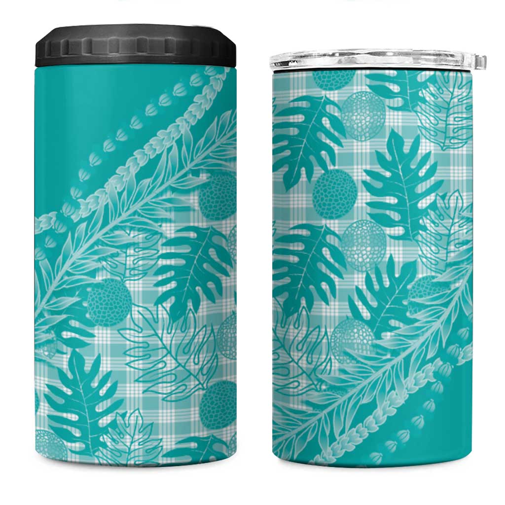Hawaii Breadfruit Palaka 4 in 1 Can Cooler Tumbler Polu Opal Maile Lei - Polynesian Pride