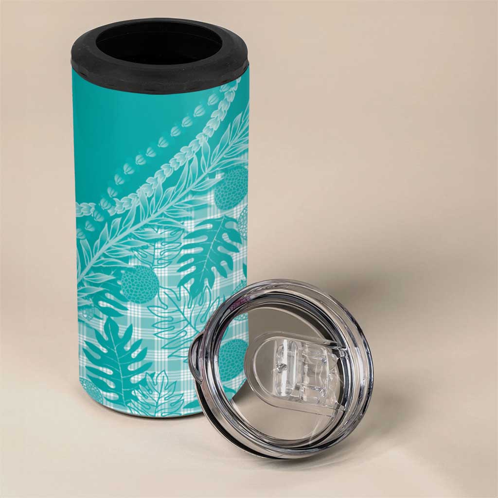 Hawaii Breadfruit Palaka 4 in 1 Can Cooler Tumbler Polu Opal Maile Lei - Polynesian Pride