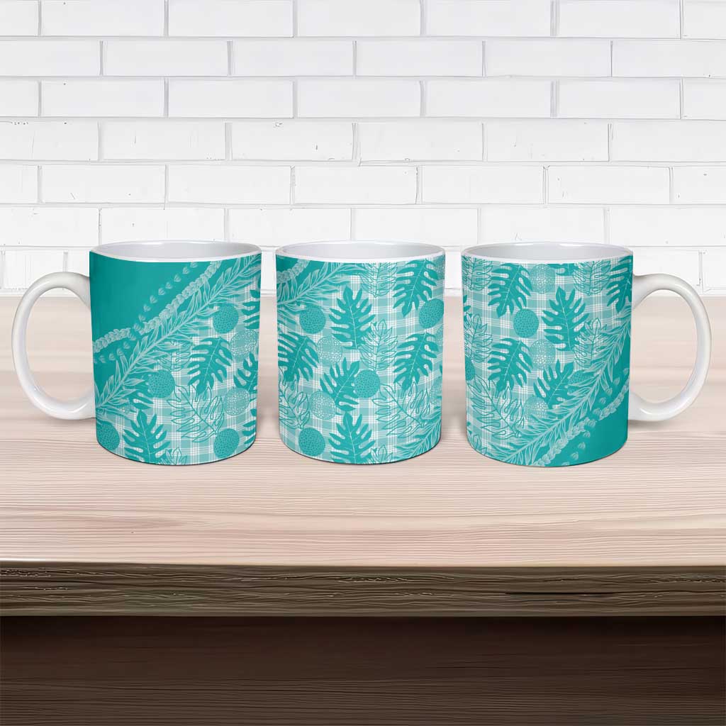 Hawaii Breadfruit Palaka Ceramic Mug Polu Opal Maile Lei - Polynesian Pride