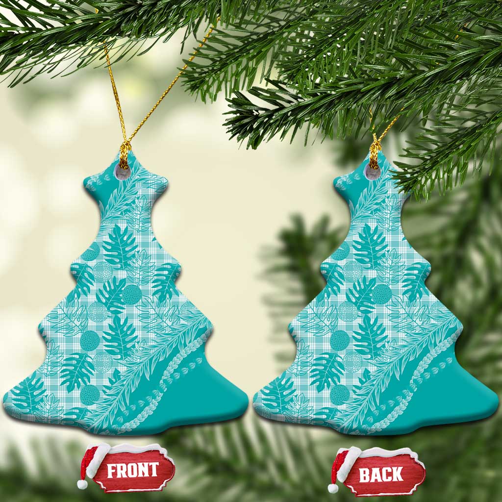 Hawaii Breadfruit Palaka Ceramic Ornament Polu Opal Maile Lei - Polynesian Pride