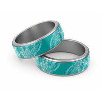 Hawaii Breadfruit Palaka Classic Ring Polu Opal Maile Lei LT9 Sliver Turquoise - Polynesian Pride