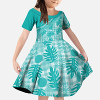 Hawaii Breadfruit Palaka Family Matching Mermaid Dress and Hawaiian Shirt Polu Opal Maile Lei - Polynesian Pride