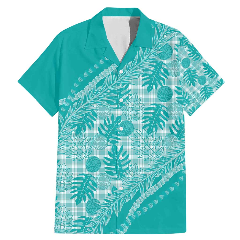 Hawaii Breadfruit Palaka Family Matching Mermaid Dress and Hawaiian Shirt Polu Opal Maile Lei - Polynesian Pride