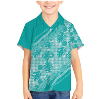 Hawaii Breadfruit Palaka Family Matching Mermaid Dress and Hawaiian Shirt Polu Opal Maile Lei - Polynesian Pride