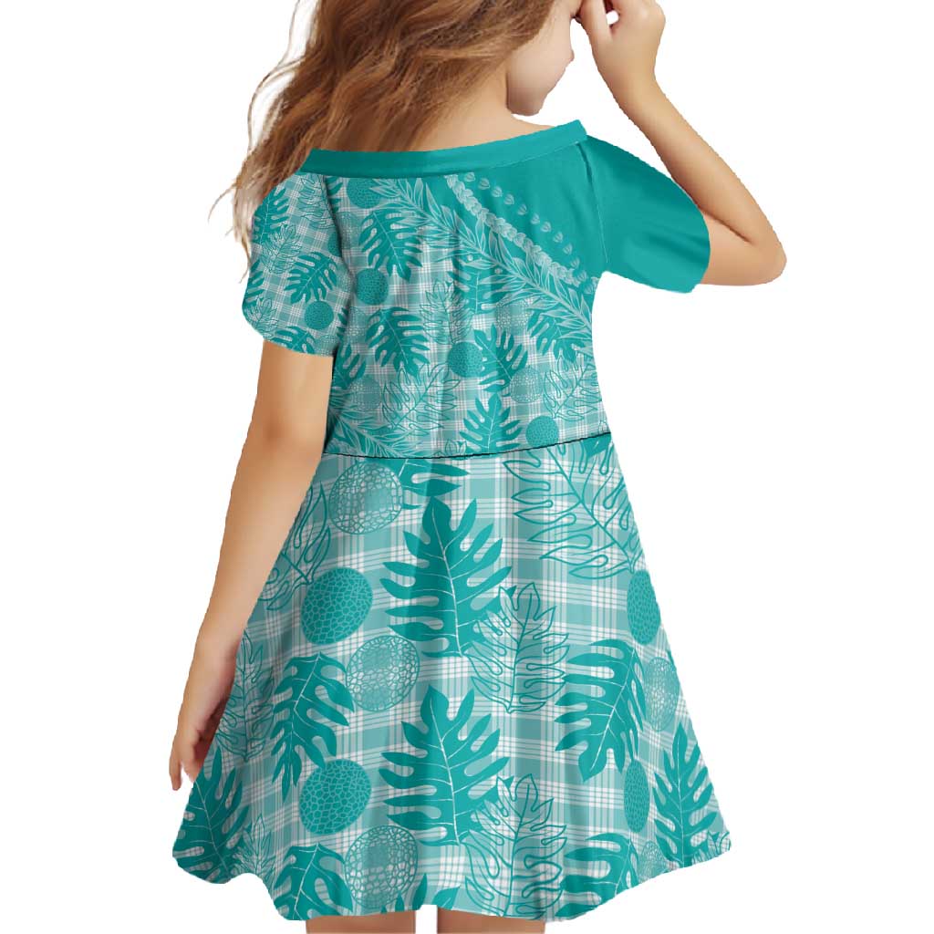 Hawaii Breadfruit Palaka Family Matching Off Shoulder Maxi Dress and Hawaiian Shirt Polu Opal Maile Lei - Polynesian Pride