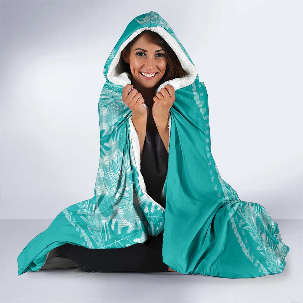 Hawaii Breadfruit Palaka Hooded Blanket Polu Opal Maile Lei LT9 - Polynesian Pride